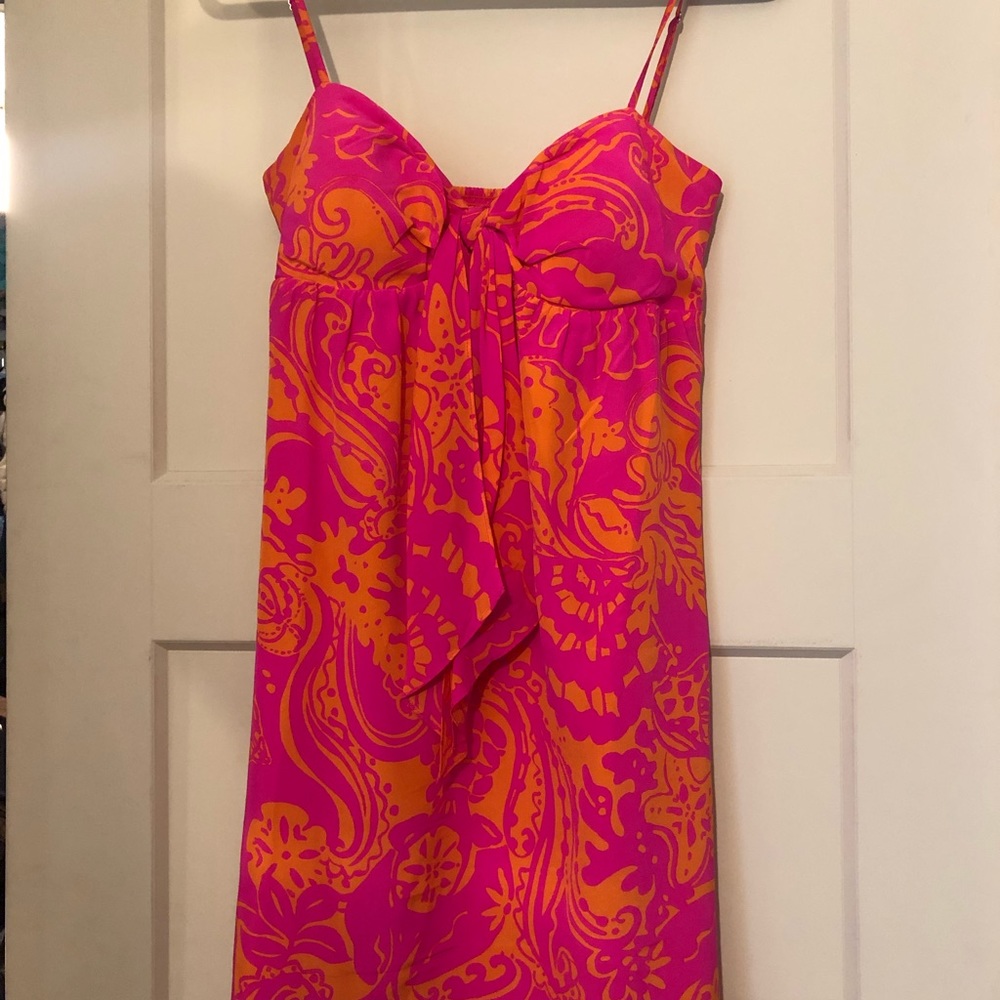Lilly Pulitzer Charlotte Silk Dress in Pop Pink